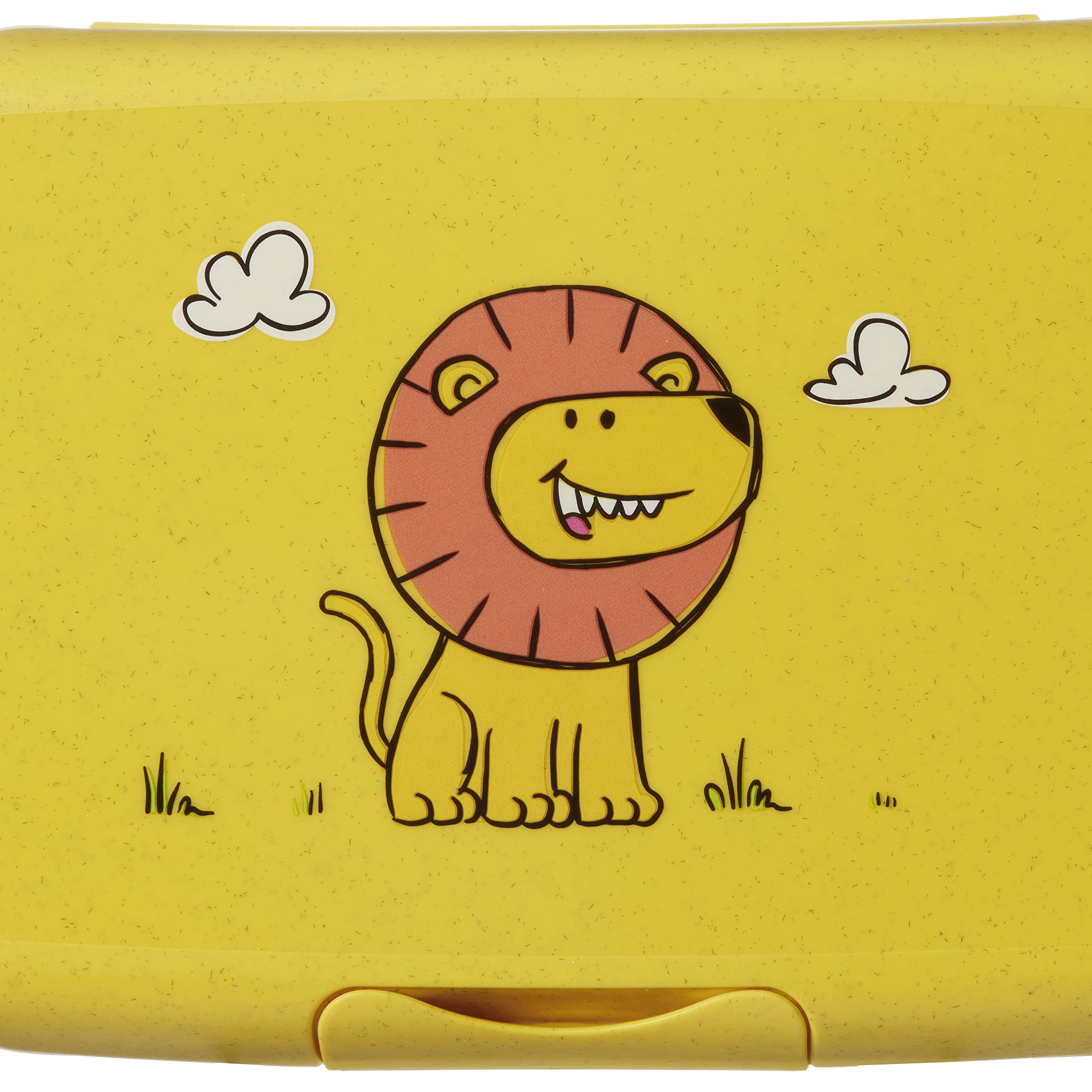 LEONARDO HOME Fiambrera Bambini Amarillo, león, plástico, 19 x 13,5 cm