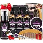 Boyfriend Birthday Gifts,Beard Care Kit Includes 3 Scented Beard Oil,Grapefruit Beard Shampoo & Balm, Brush, Comb,Scissors,Cool Men Stuff Christmas Stocking Stuffers Gifts for Men Him Dad Husband
