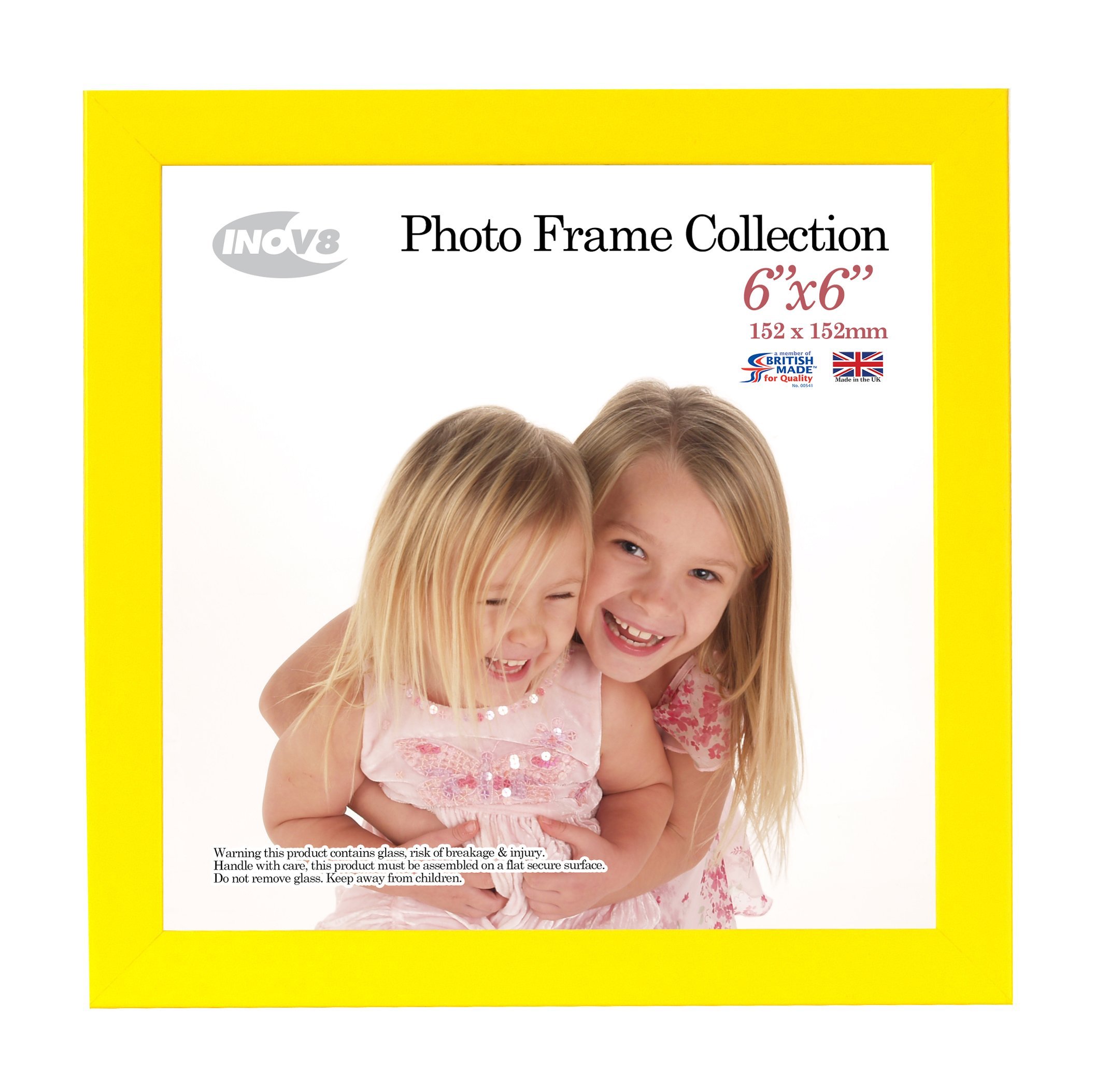Inov8 Framing PFVS-CAYE-66 Photo Frame Canary Yellow 6x6 1PK, Wood
