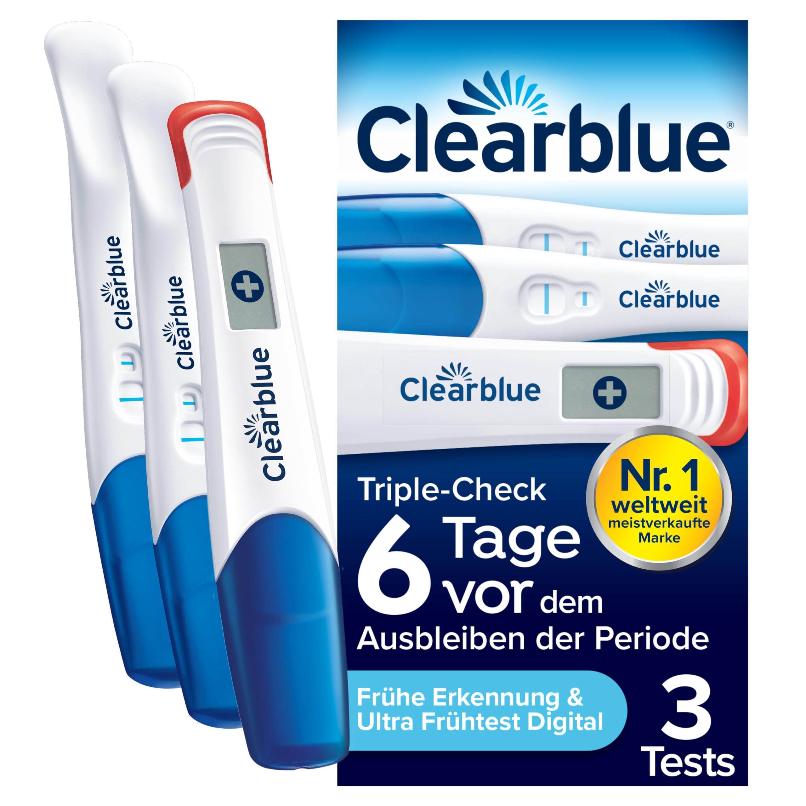 Clearblue Schwangerschaftsfrühtest Triple Check Sparpack 3 St