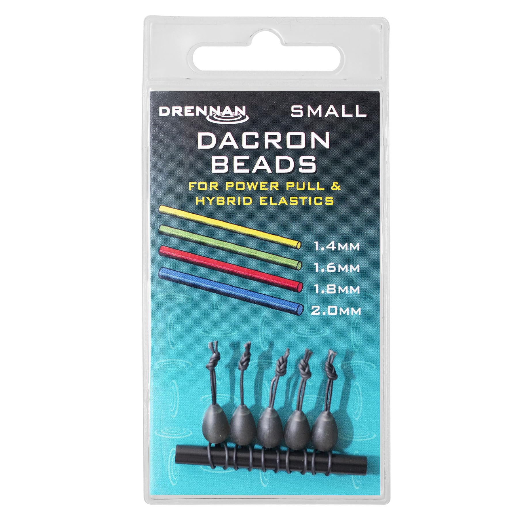 Drennan Dacron Beads Small | Pole Fishing Elastic Connectors | Lightweight and Anti Tangle | Pushes Line Away from the Pole Tip | Fit Elastics 1.4mm to 2.0mm | Code TOAD02