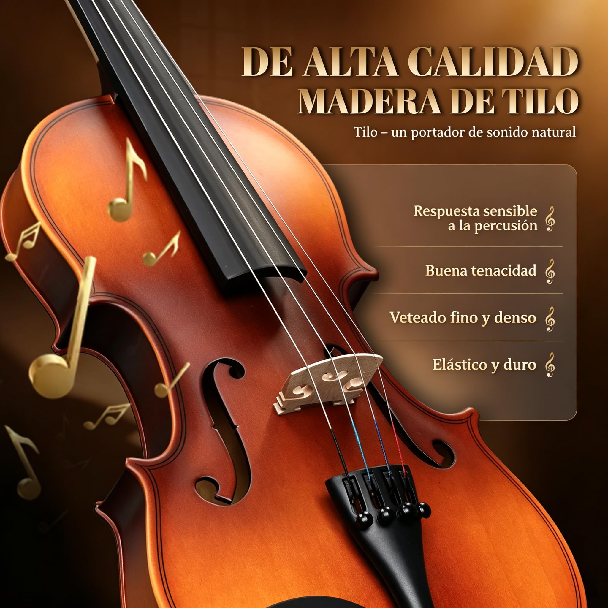 GLARRY GV104 Violín 1/4 para Principiantes, Madera de Tilo, Acabado Mate | Violín con Estuche y Accesorios, Arco, Colofonia y Puente, Acabado Mate Natural