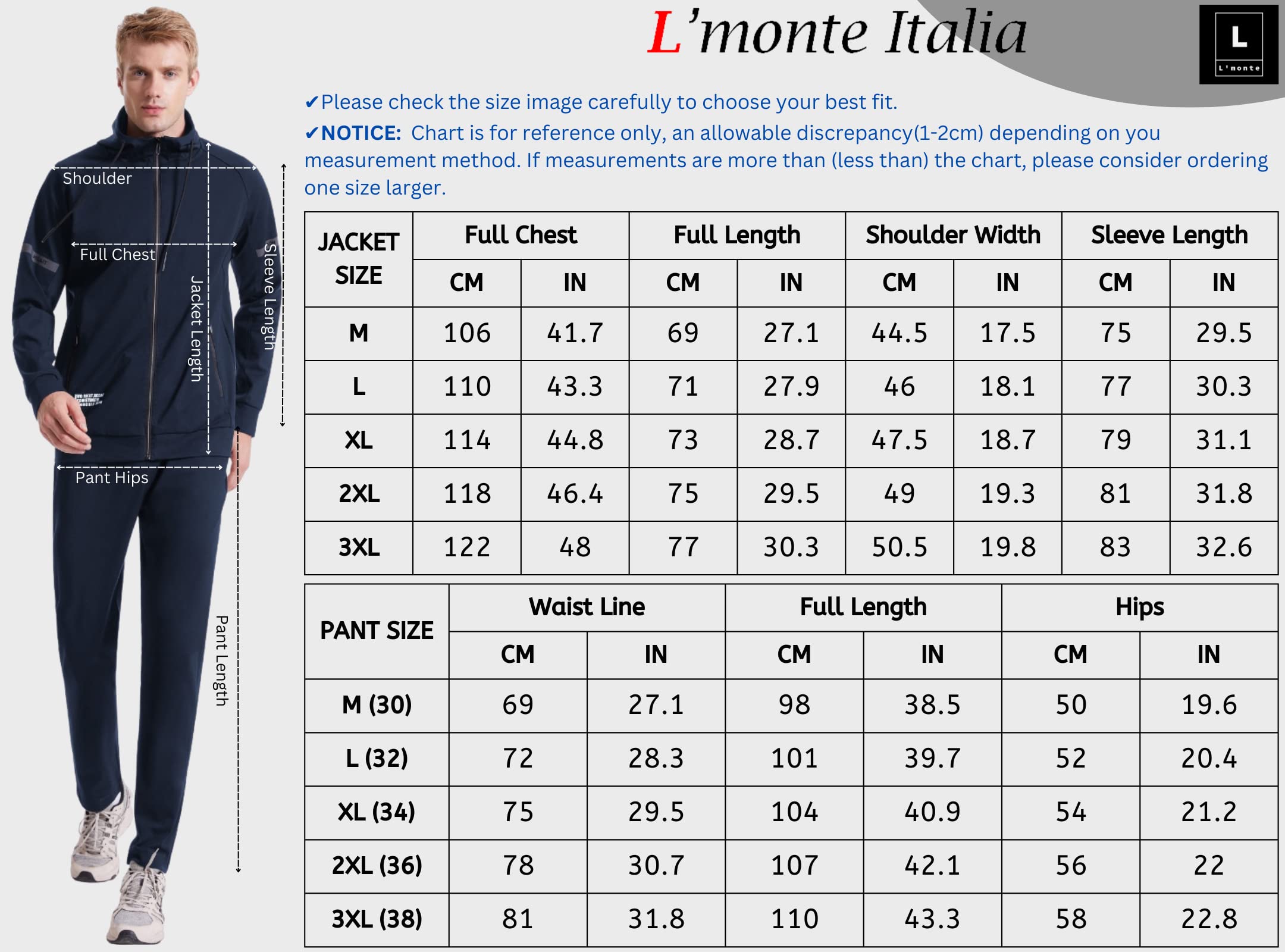 L'MONTE Men's Imported Full Zip Hoodie Tracksuits 2 Piece Jogging Suits Casual Sports Sweatsuits Track Suits Set (2XL, Black) 4