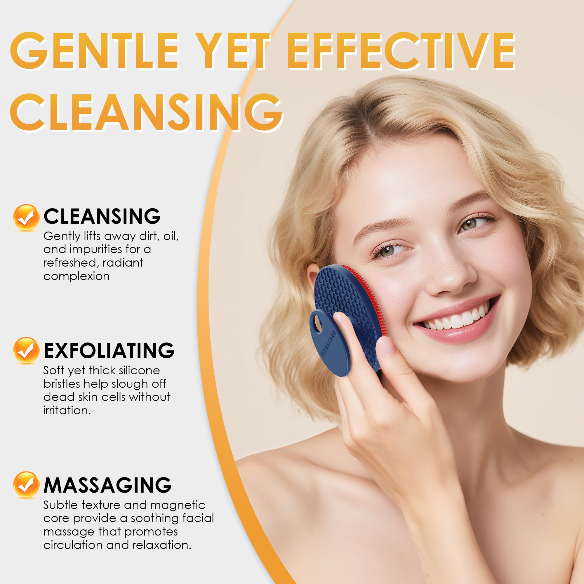 INNERNEED Magnetic Silicone Facial Cleansing Brush, Deep Pore Cleanser with Magnetic Therapy for Skin Circulation & Radiance - Image 4