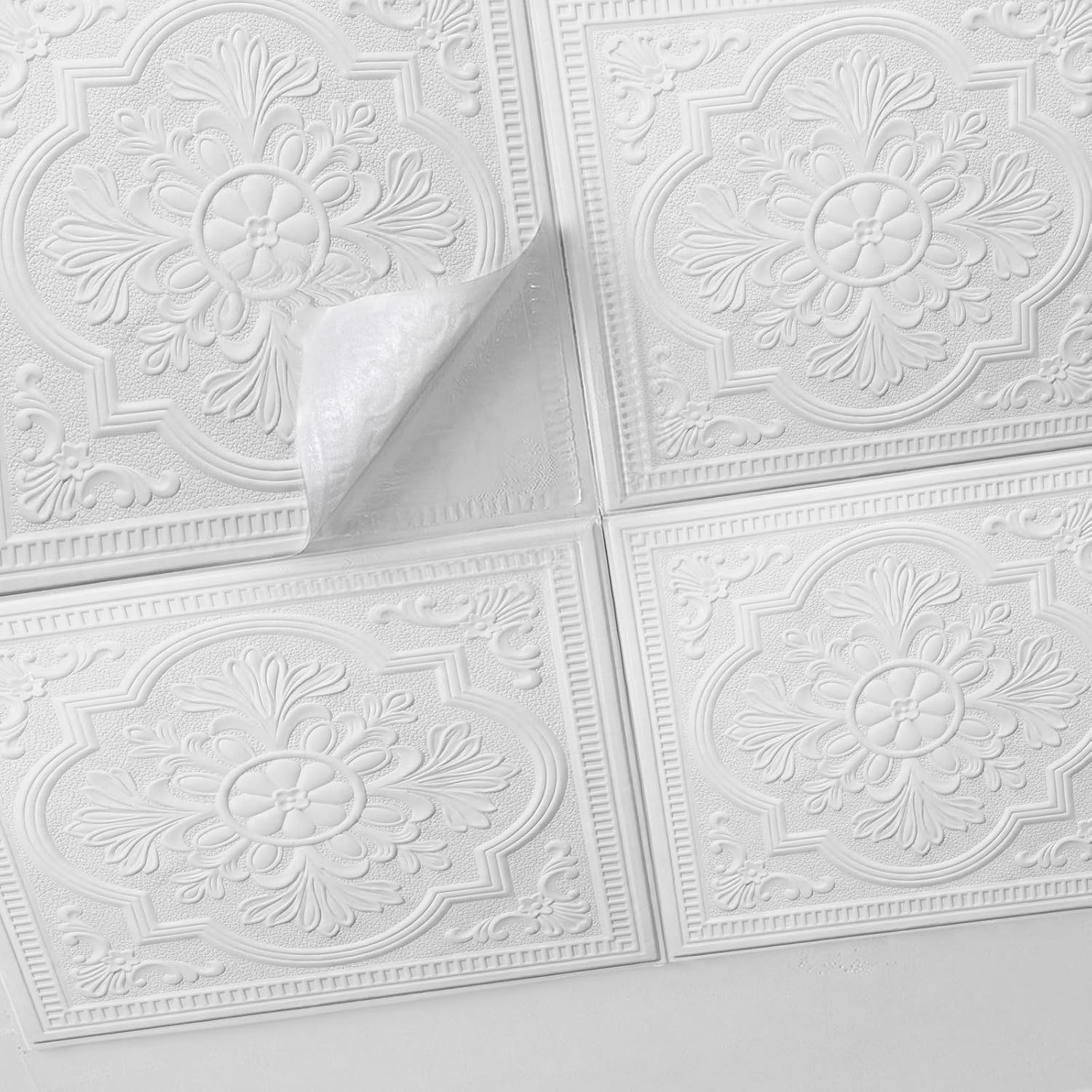 20 Pack 3D Foam Ceiling Tiles, 13.8”x13.8” Waterproof Peel & Stick Wall Panels, Covers 26.3 Sq.Ft, Noise Reducing Home Decor Set Easy to Install & Cut for Bedroom, Living Room, Basement