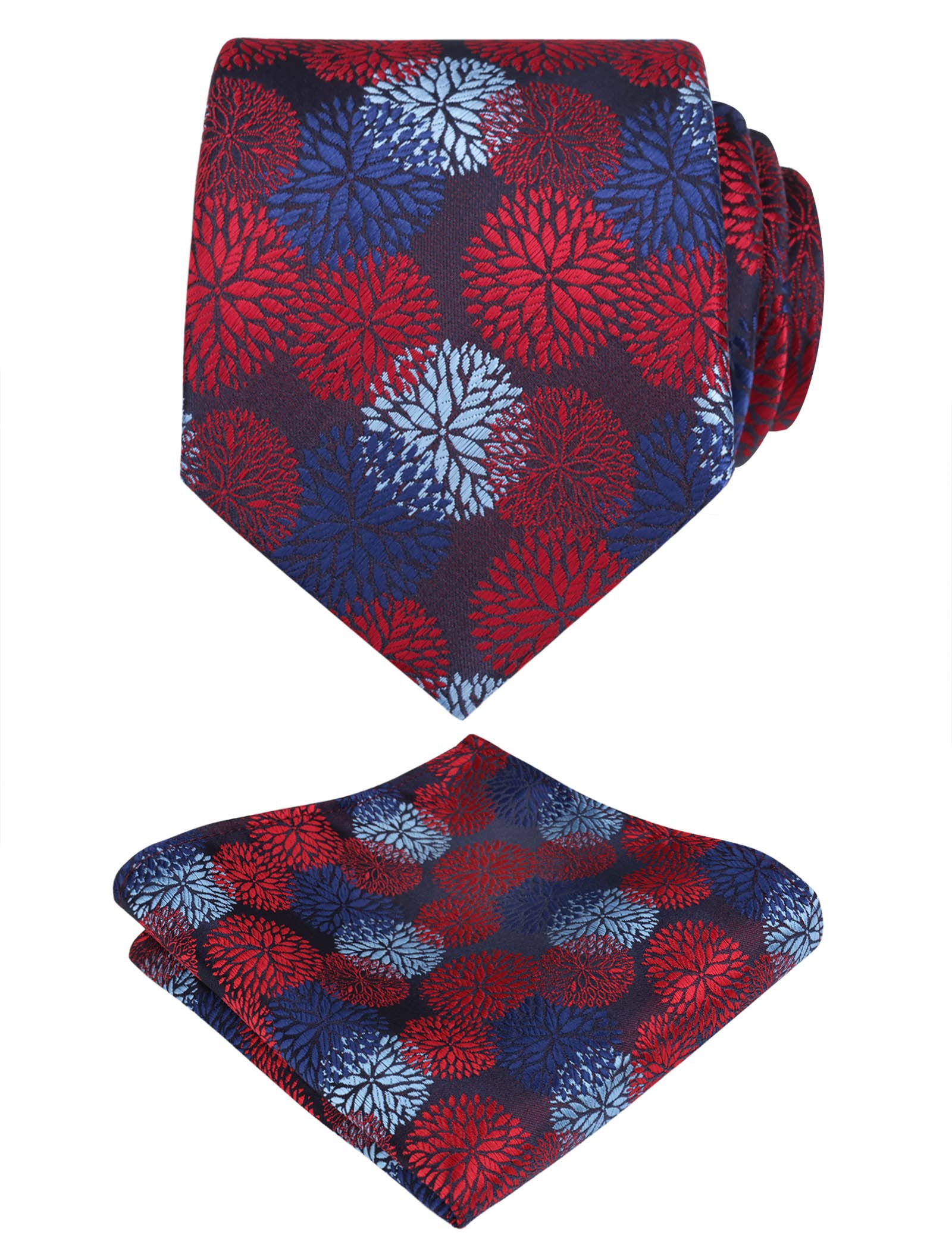 Alizeal Mens 3.15inches Leaf Flower Pattern Tie Set