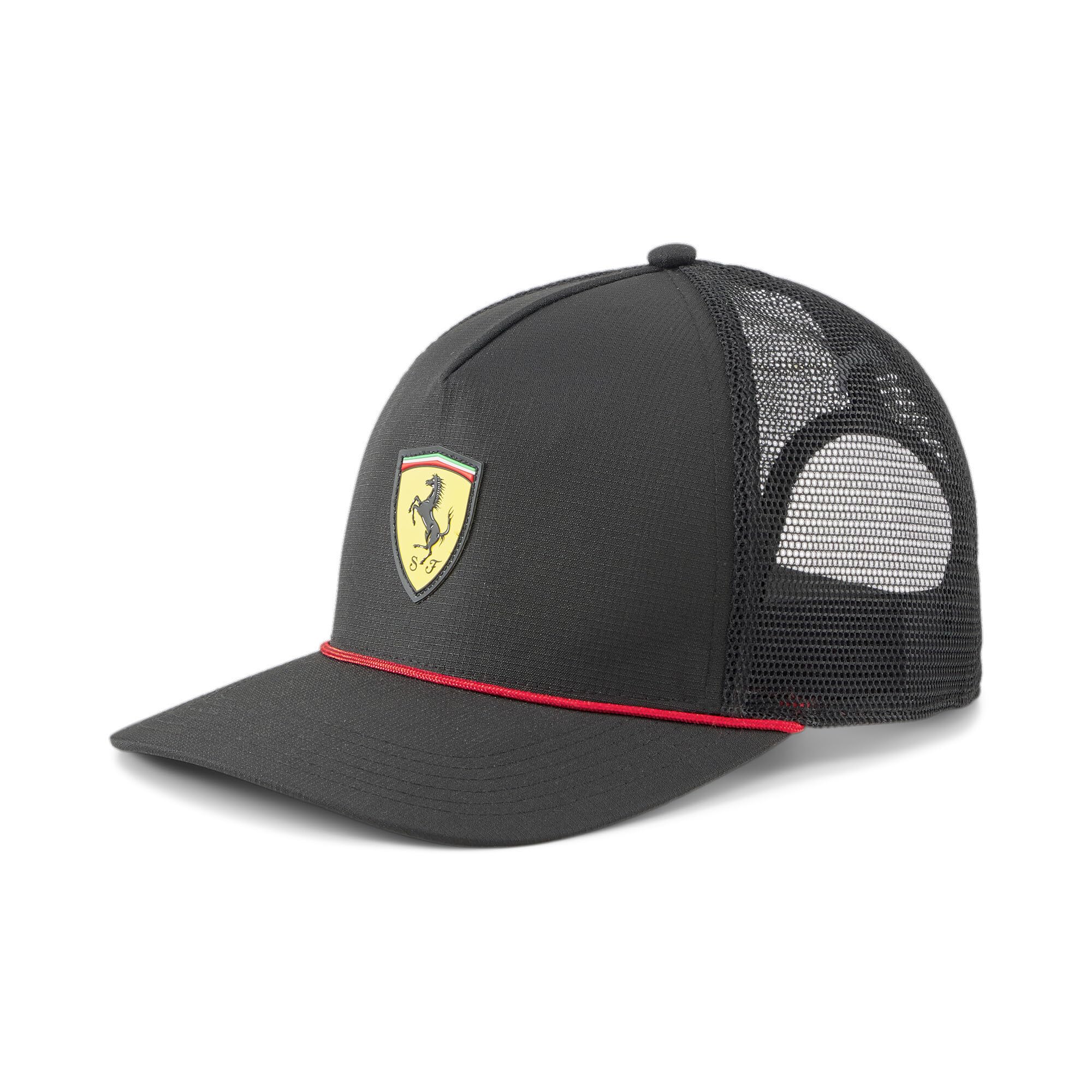 Ferrari Sportswear Race Trucker Cap Men's Polyester Logo Plain One Size