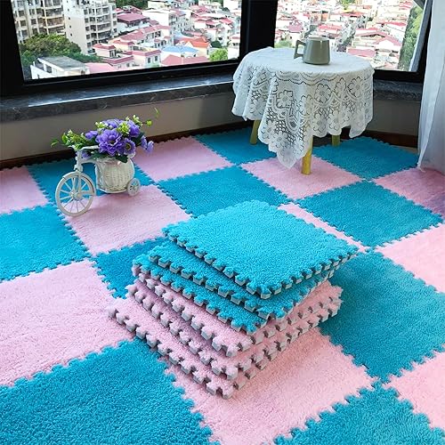 Miniatura 6 de 12 alfombrillas de juego de rompecabezas de azulejos entrelazadas de espuma EVA suave, alfombrillas protectoras para el suelo para la habitación de