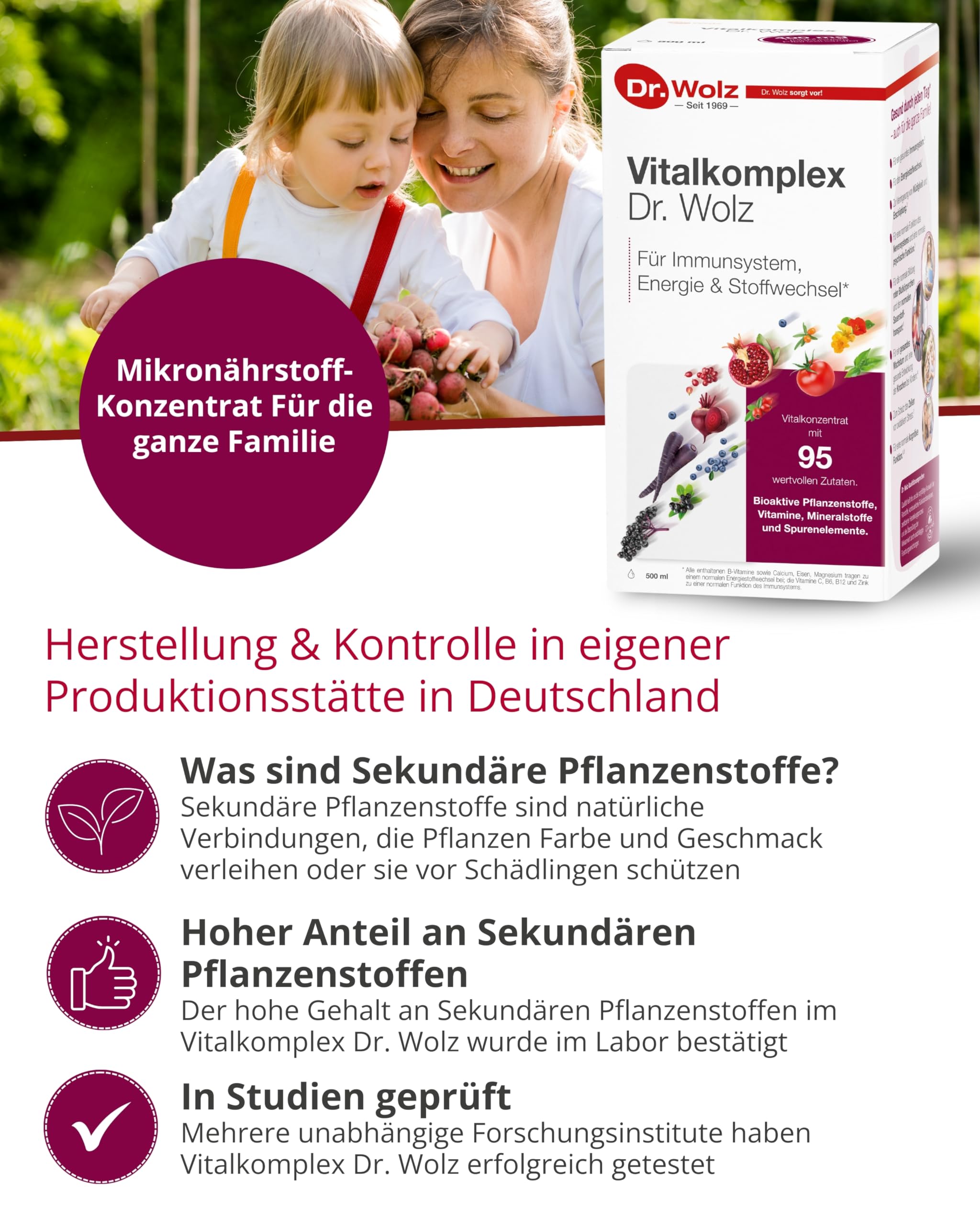 Vitalkomplex Dr. Wolz Flüssiges Vitalstoff-Konzentrat, 500 ml Lösung