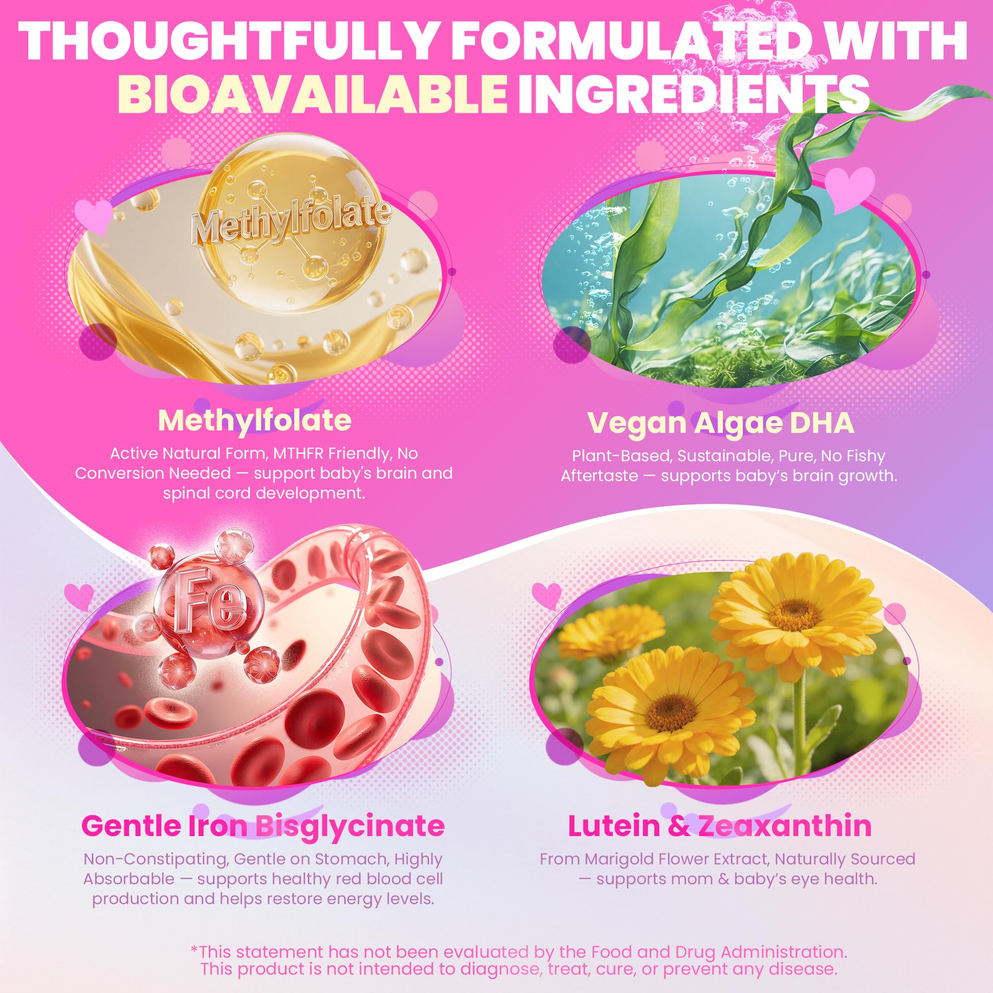 Prenatal Gummies for Women w/ 1080mcg Methylfolate Iron Vegan DHA Choline — Amazon image 5