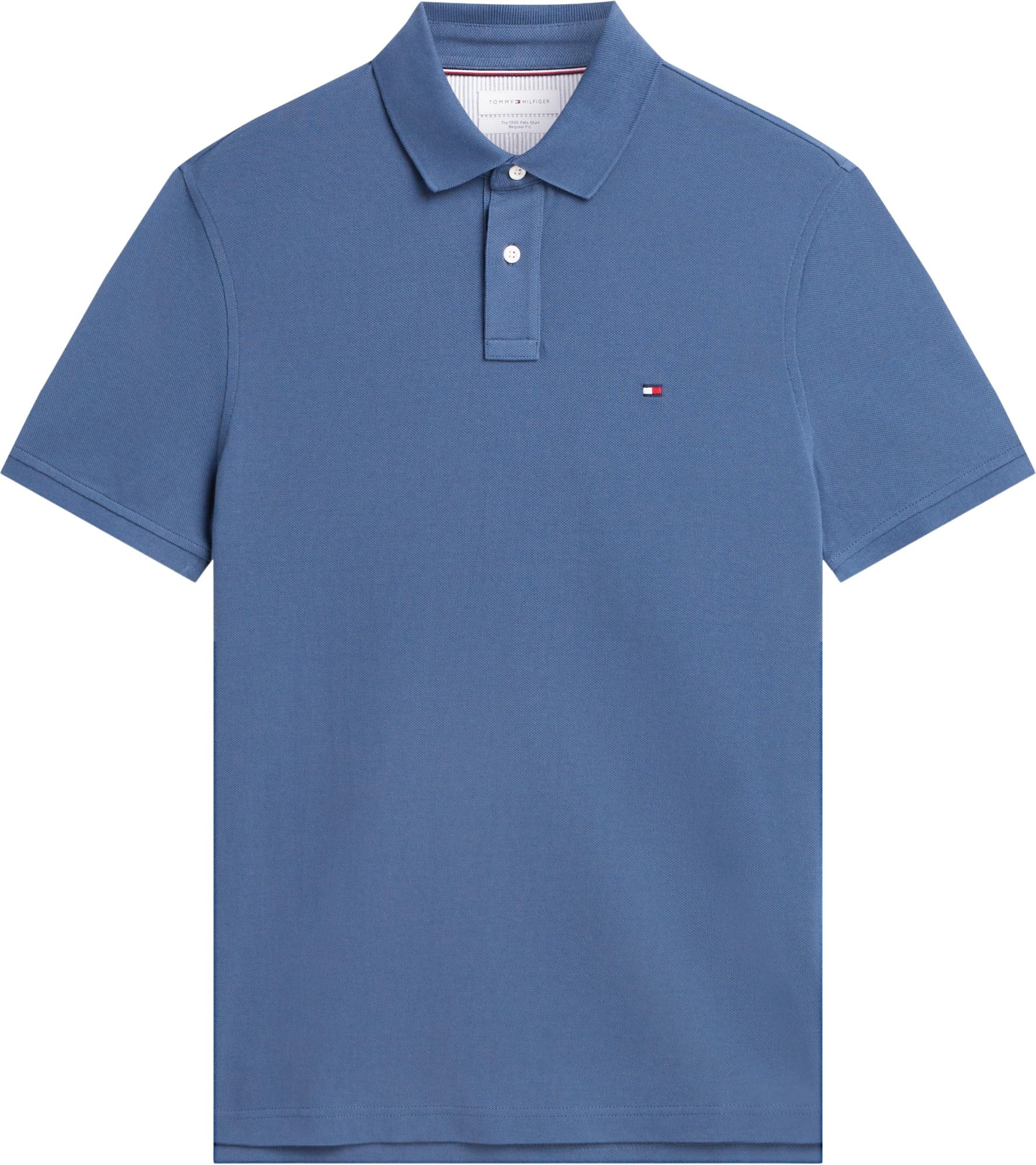 Tommy Hilfiger Męskie koszulki polo z krótkim rękawem, Niebieski (Aegean Sea), XXL