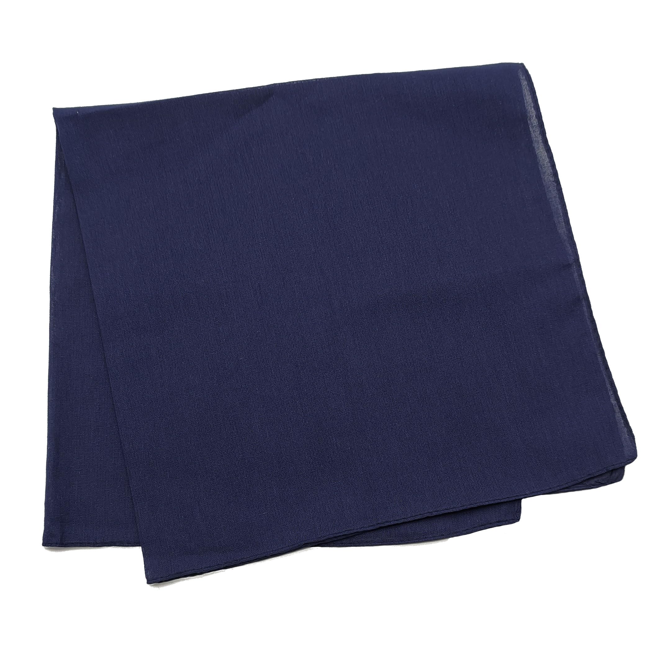 [Trifong] バンダナ 無地 紺色 綿100% 無地 ハンカチ 三角巾 大人 おしゃれ コットン bandana ばんだな メンズ レディース ユニセックス ネイビー 55㎝×55㎝
