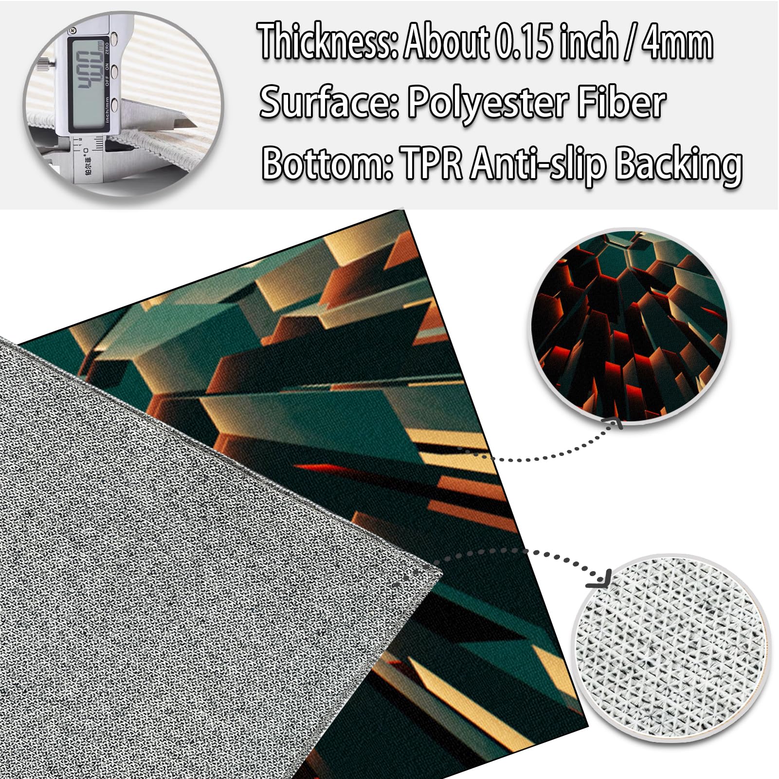Alfombra Escritorio Suelo Antideslizante Protectora Suelo para Silla de Oficina, Alfombrilla para Silla para Suelos Duros Alfombra Silla Gaming Oficina Protectors Suelo Silla Ruedas 130 x 170 cm