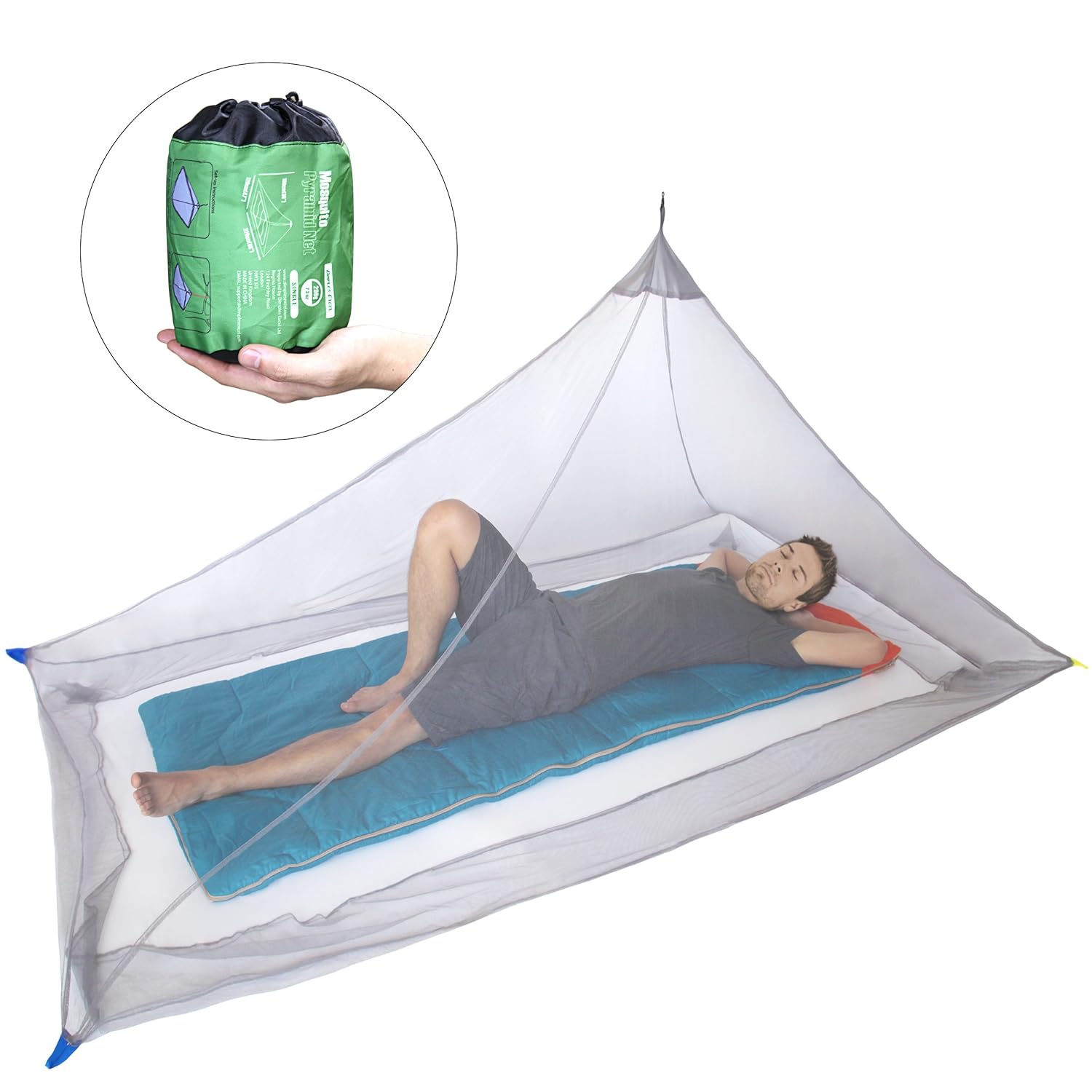 Dimples Excel Mosquito Net for Single Camping Bed 250 Holes per
