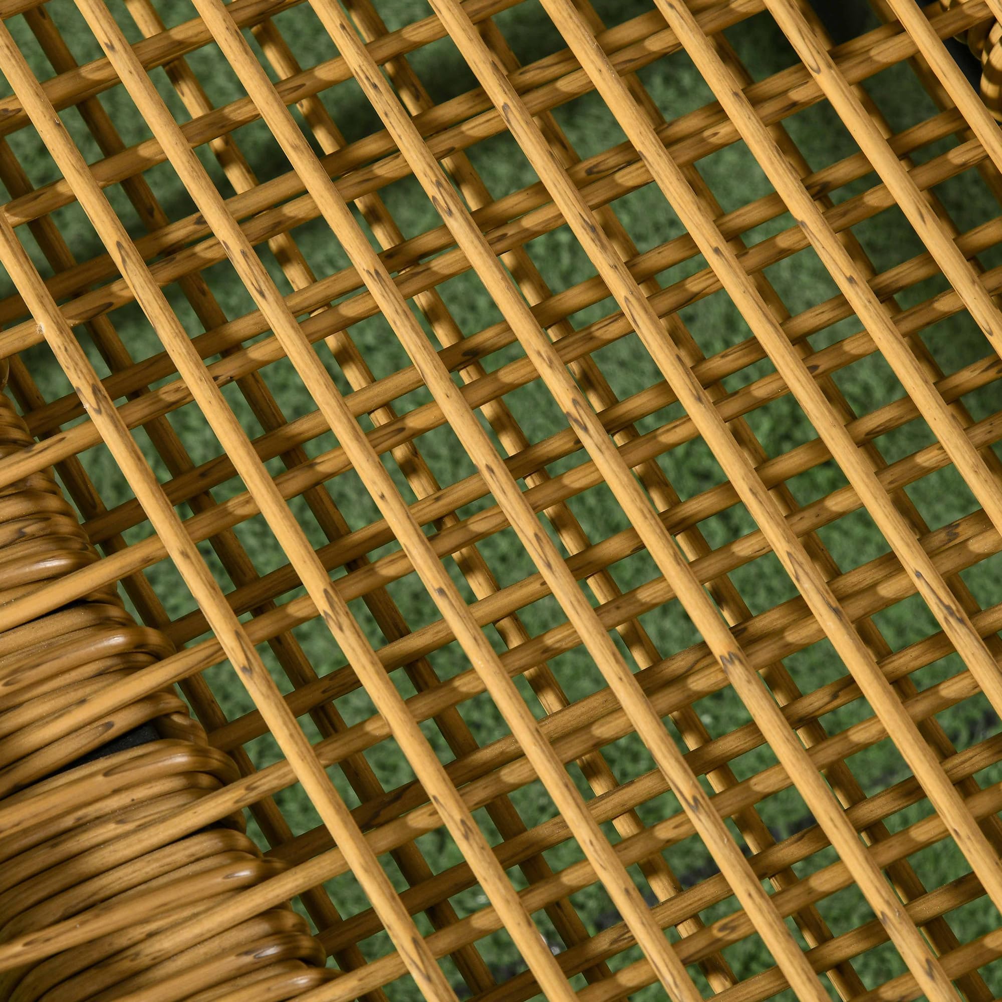 Outsunny Rattan fotel relaksacyjny z podnóżkiem, fotel ogrodowy z regulowanym oparciem, krzesło rattanowe z poduszką, do ogrodu, na balkon, stal, poliester, naturalny