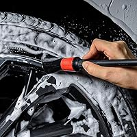 Vista 5 de Juego de 3 cepillos suaves para ruedas de limpieza – 1 cepillo sintético suave para llantas de coche, 1 cepillo de limpieza de mango largo y 1