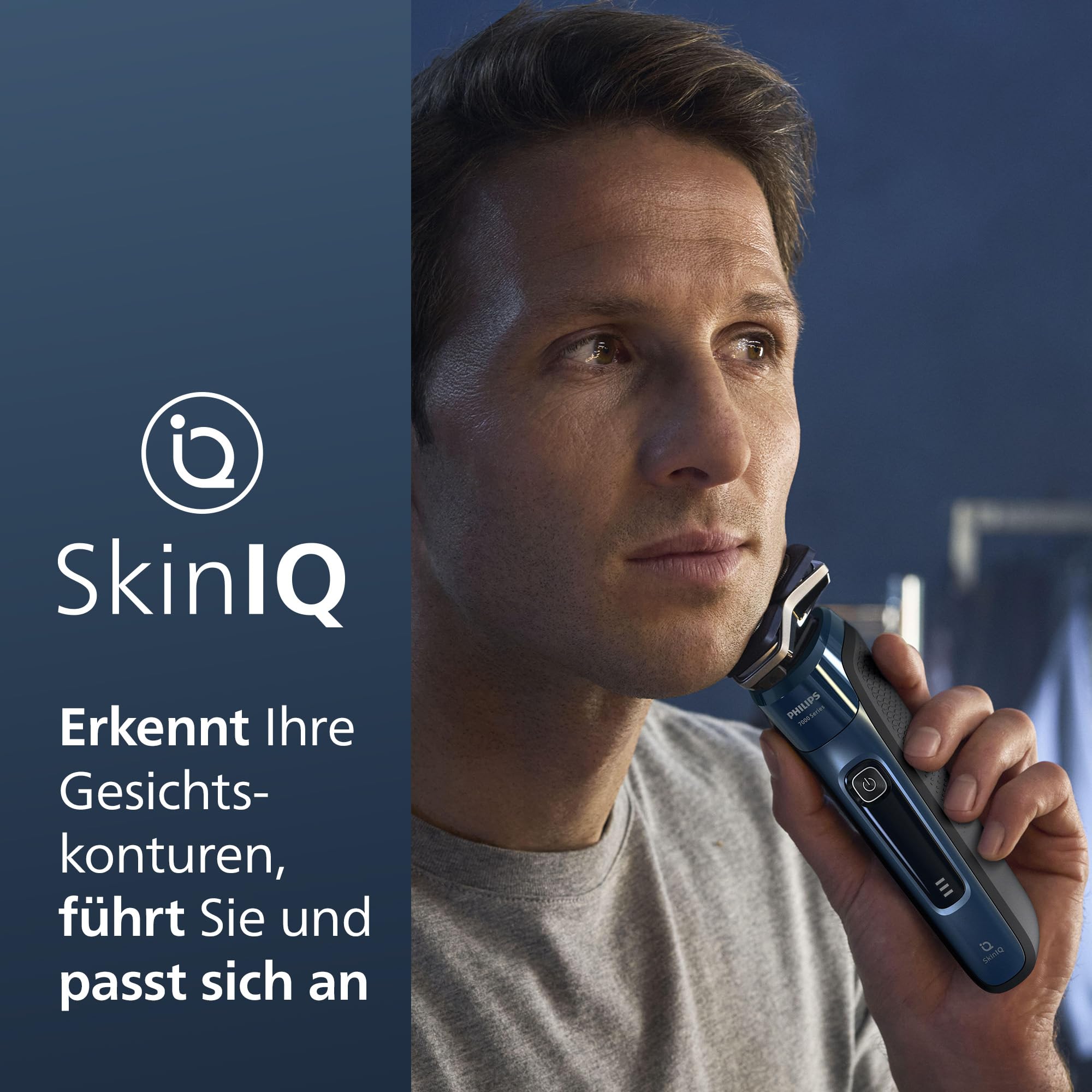 PHILIPS Shaver Series 7000 – Elektrischer Rasierer für Herren, Nass- und Trockenrasierer, ausklappbarer Trimmer, Reinigungsstation, 4 x Reinigungskartuschen, Ladestation & Reiseetui (Modell S7885/63)
