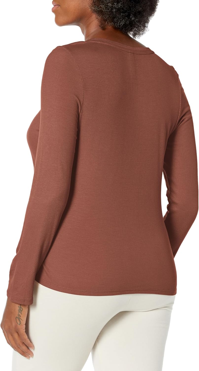 Steve Madden Womens Women's Ribbed Long-Sleeve Sleep TeeNight Shirt