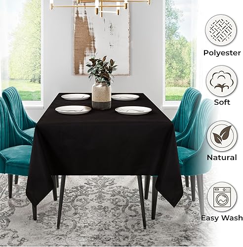 Miniatura 6 de Mantel rectangular de 60 x 84 pulgadas, mantel de poliéster lavable, mantel de tela para mesa de comedor, decoración de banquetes, fiestas de bufé y