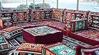Vista 5 de arabicsofa Juego de asientos de sofá árabe en forma de U color marrón – Sofá modular bajo para sala de estar