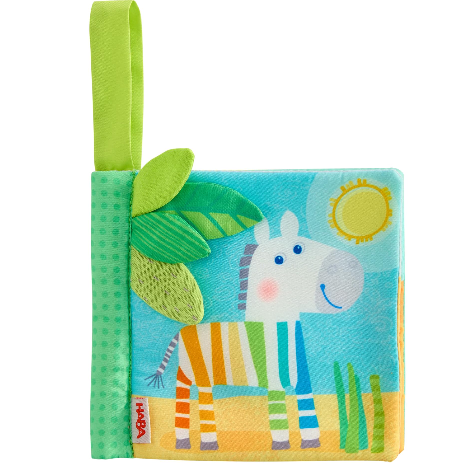 HABA Stoffbuch Zebra – Weiches Babybuch mit Knisterfolie & integriertem Quietscher
