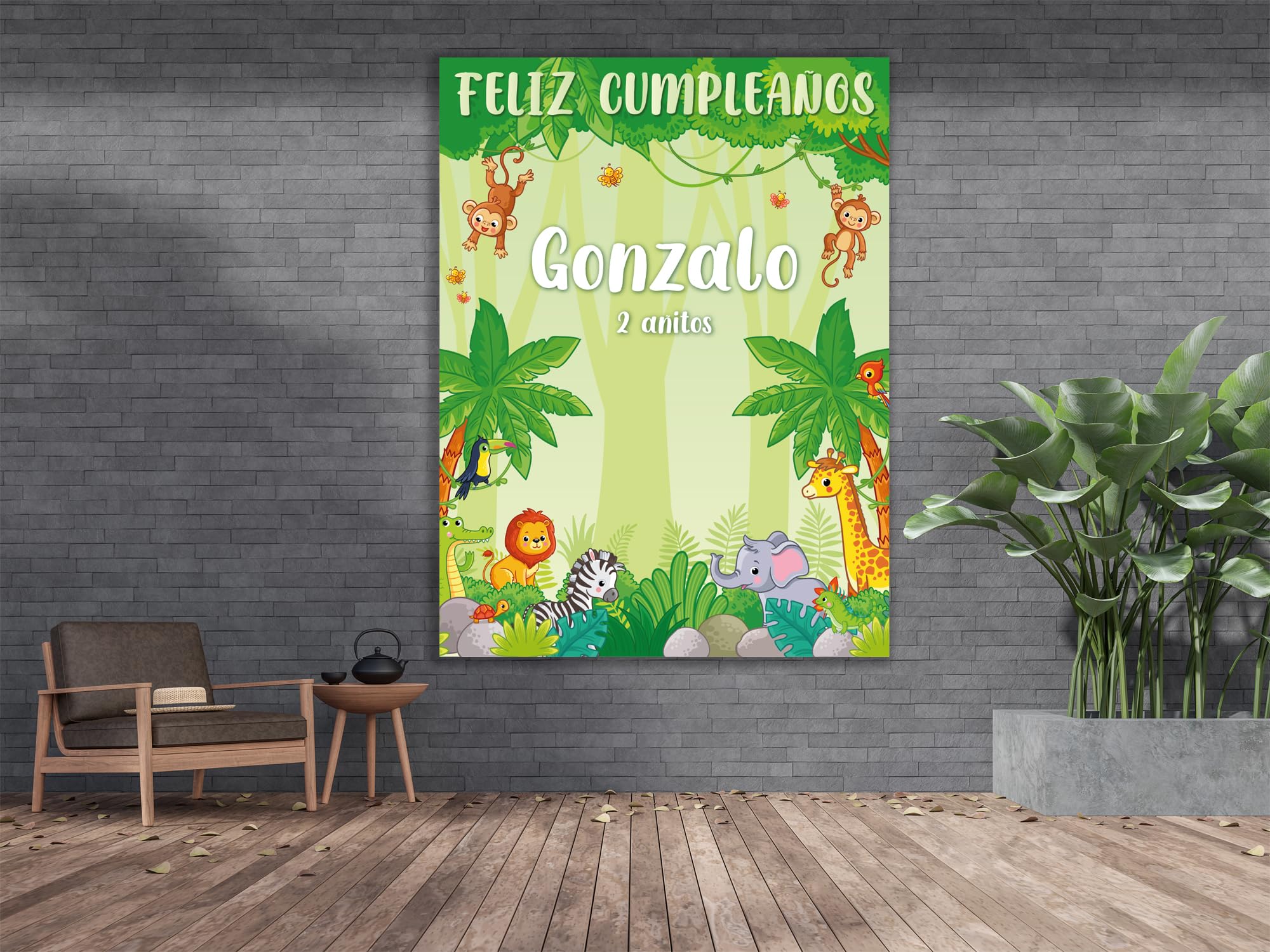 Oedim Photocall en Lona Animales Divertidos, 300x200cm, Photocall Decorativo para Eventos o Celebraciones puntuales