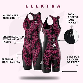 SLS3 Triathlon Suits Women - Sleeveless Pro Trisuit with Comfy Tri Chamois
