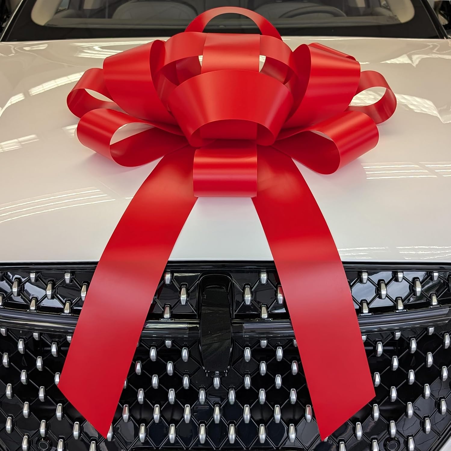 CarBowz Big Car Bow, Giant Bow, Non Scratch Magnet, Weather Resistant Vinyl (Red) - Image 5