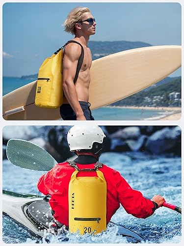 Miniatura 8 de HEETA Bolsa seca impermeable con funda para teléfono incluida con bolsa seca mejorada con bolsillo con cremallera para mujeres y hombres, bolsa de