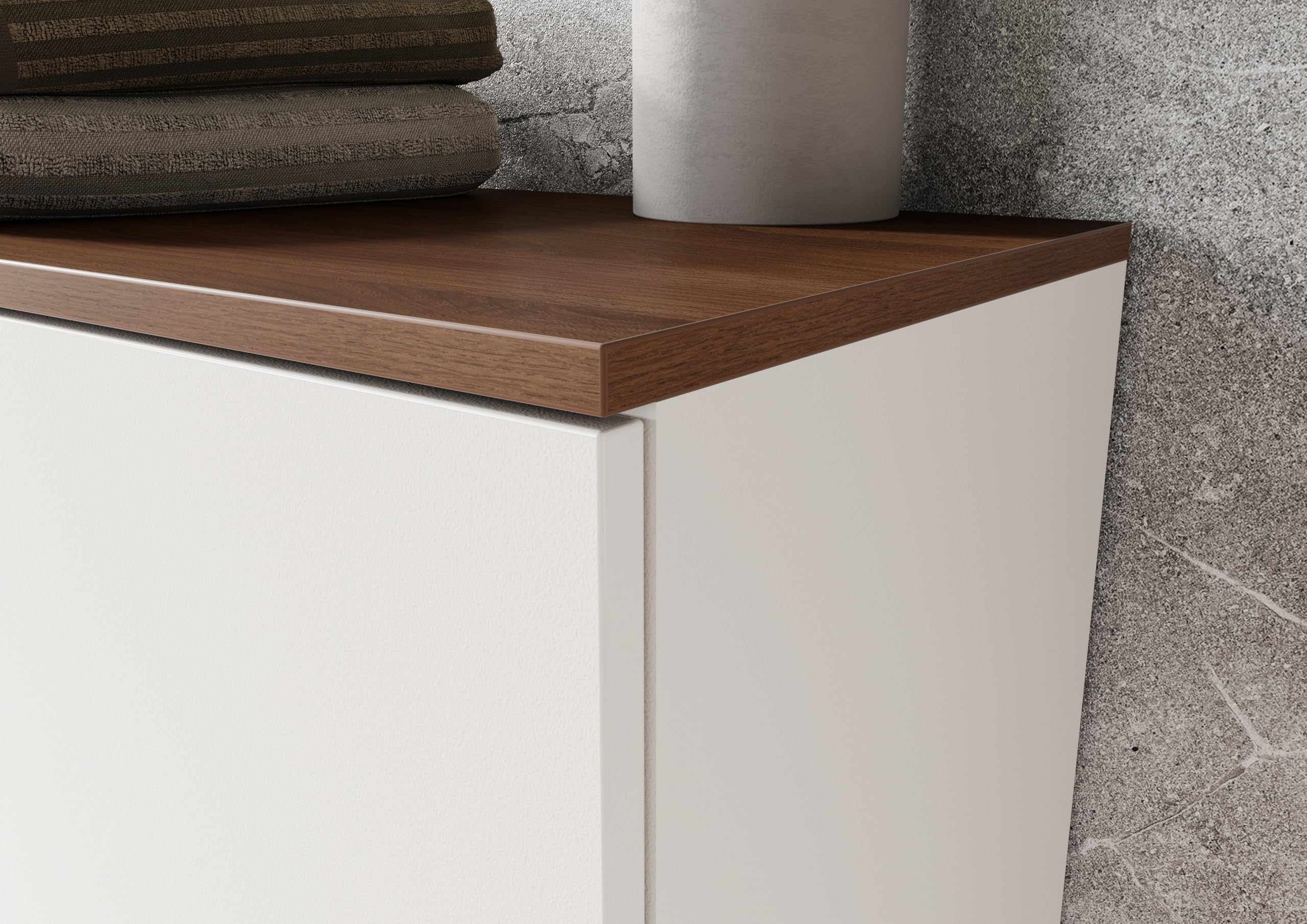 Germania Mediumschrank 2671-573 GW-Yonkers, in Kaschmir/Nussbaum-Nb., mit Selbsteinzug der Schubladen, 34 x 123 x 34 cm (BxHxT)