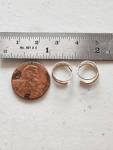 Miniatura 4 de Handmade TINY Mixed Metal Twist Loop Earrings Double Hoop for Single Piercing Gold Sterling Silver Spiral Illusion