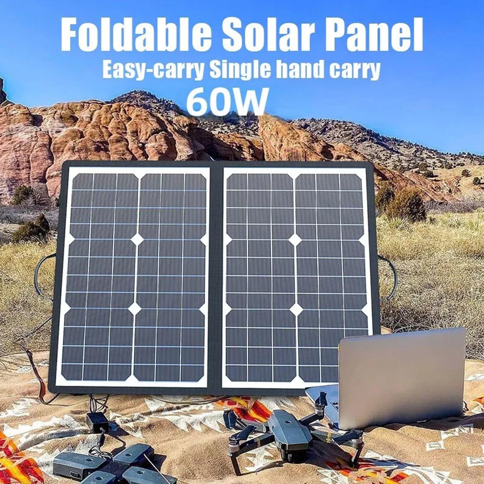 Dispositivo de carga solar portátil de 40 W, placa de celda plegable para viajes, camping, senderismo, portabilidad para camping