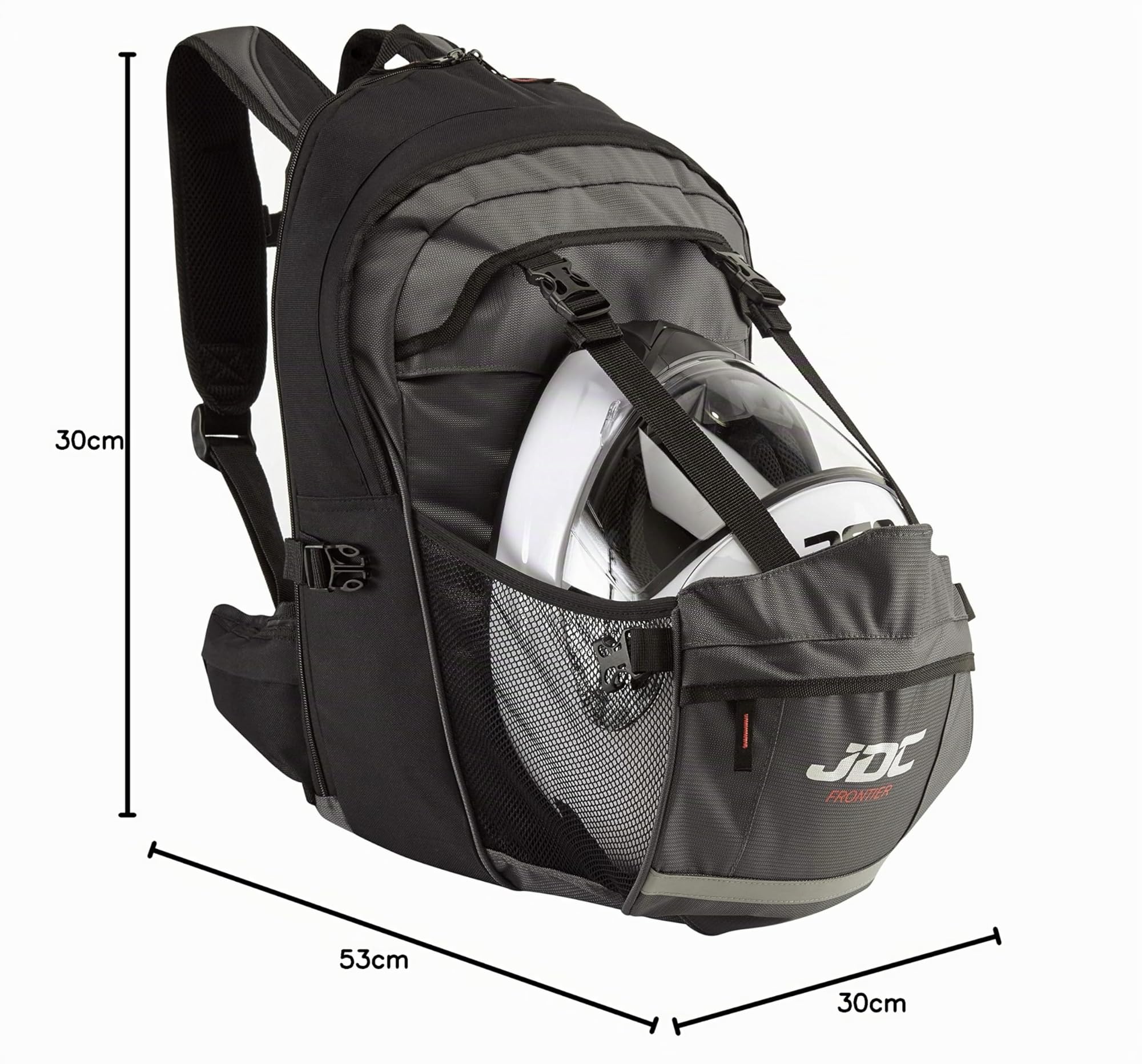 JDC - Mochila para Moto (Impermeable, con Compartimento para el Casco, 24-36 l) - Frontier