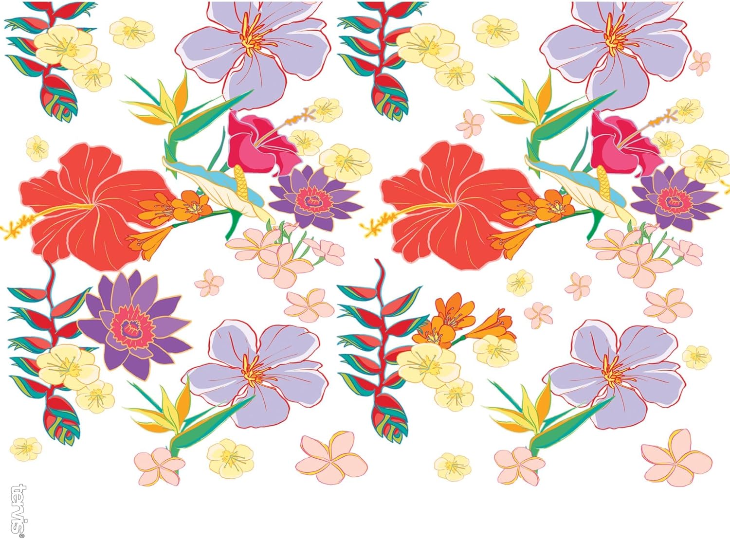 Tervis Tropical Hibiscus Party Made in USA Double Walled Insulated Tumbler Travel Cup Keeps Drinks Cold & Hot, 24oz with Straw Lid, Classic - Image 2