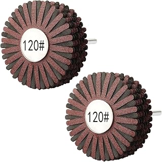 Rocaris 2 Pack Abrasive Flap Wheel - 120# Nylon Sanding Wheel Brush Abrasive Grinding Head with 1/4 Inch Shank for Woodworking Root Carving Furniture Polishing and Removing of Rust/Corrosion/Paint.