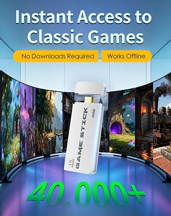 ATGSZVL Retro Gaming Console Stick Pro, 40,000+ Video Games with 4K HDMI