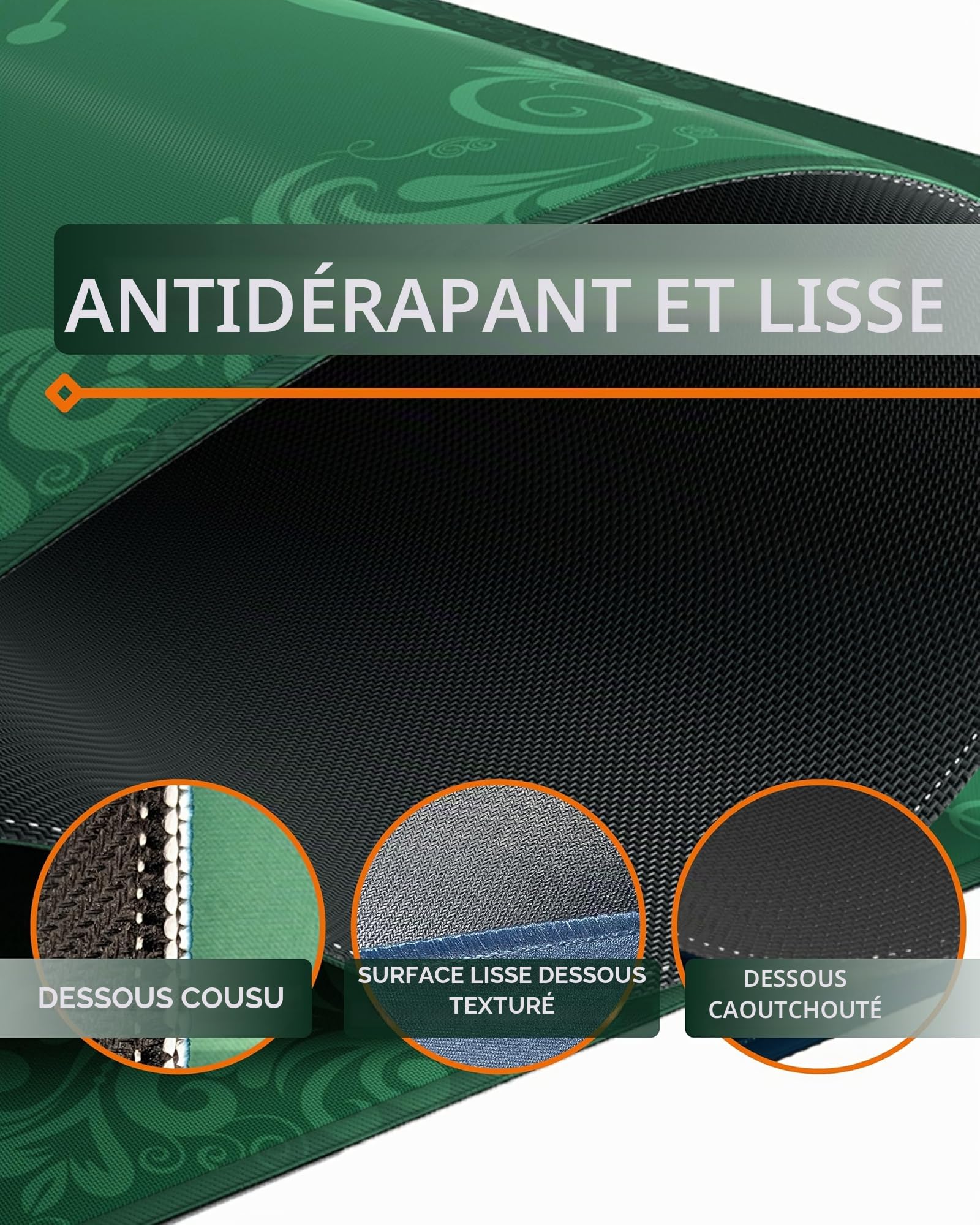 Bullets Playing Cards | Tapis de Poker Vert Casino Design 200x100cm | Surface Lisse Antidérapante, Qualité Casino, Lavable & Hydrofuge