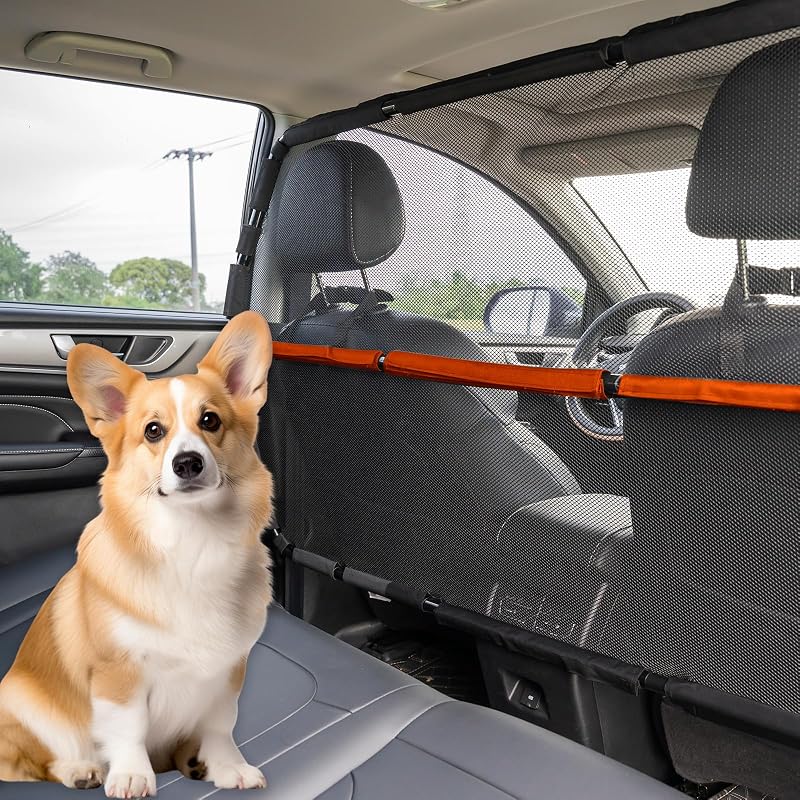 Barreira Automotiva para Cães com Tela Respirável Furggis para Banco Traseiro e Porta-malas 127 cm