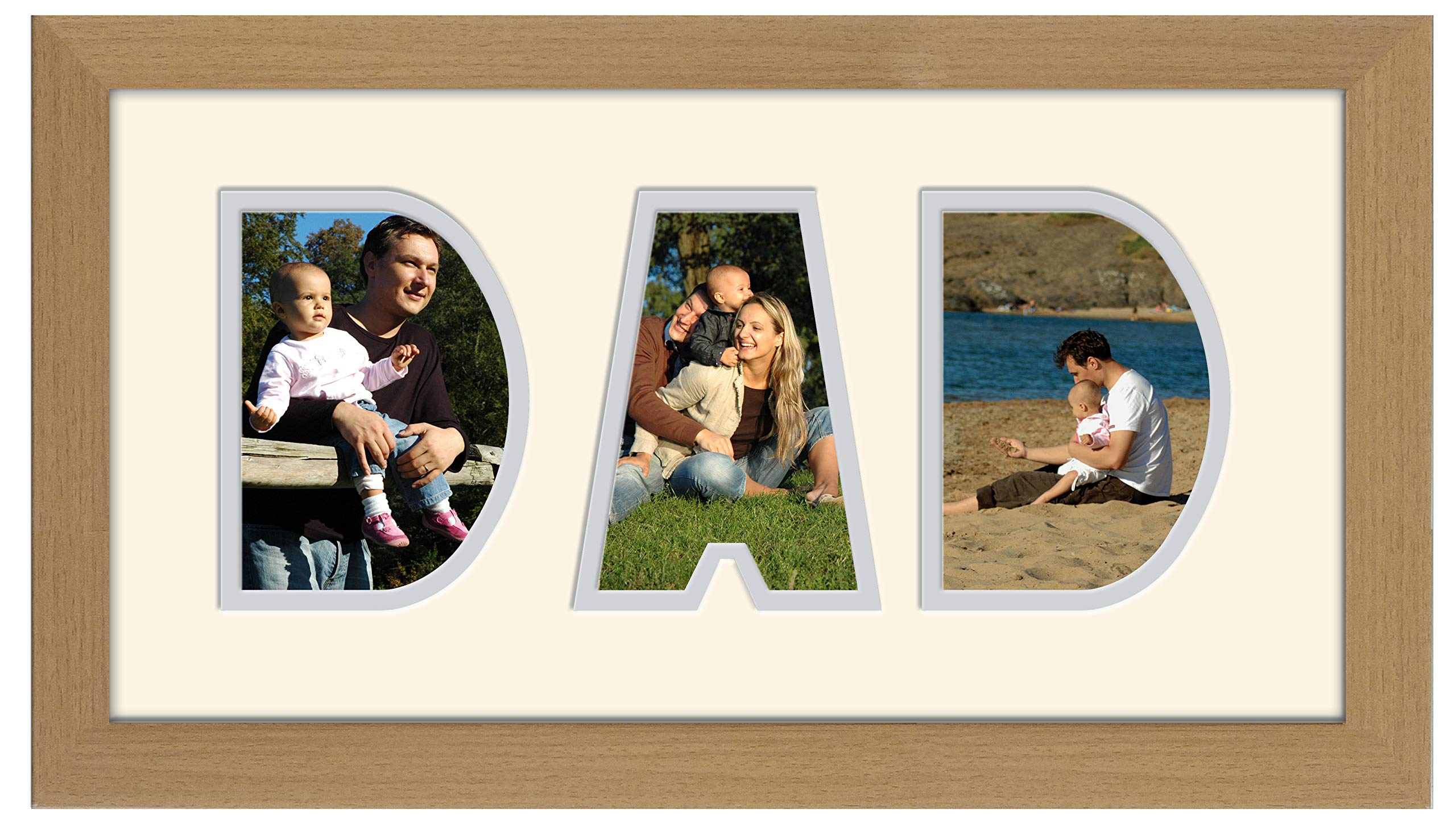 Photos In A Word Light Dad Photo Frame Word Frame Oak Wood Finish Birthday Picture Gift Present