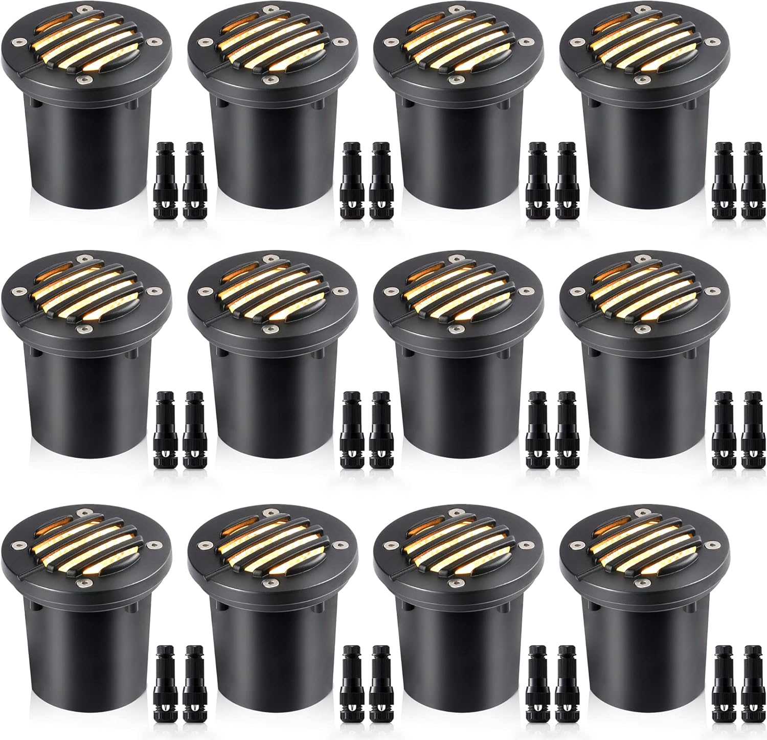 SUNVIE 12W Low Voltage Landscape Lights with Connectors AntiGlare Well