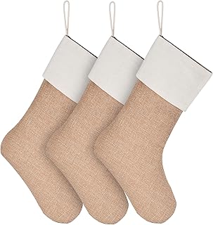 Sunshane Burlap Christmas Stockings Xmas Fireplace Hanging Stockings Dec...