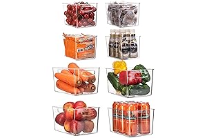 Set Of 8 Clear Pantry Organizer Bins