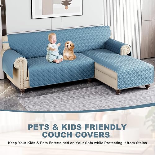 Miniatura 8 de cjc Funda de sofá impermeable de doble cara en forma de L, funda de sofá seccional, funda de sofá reversible, funda protectora de muebles para