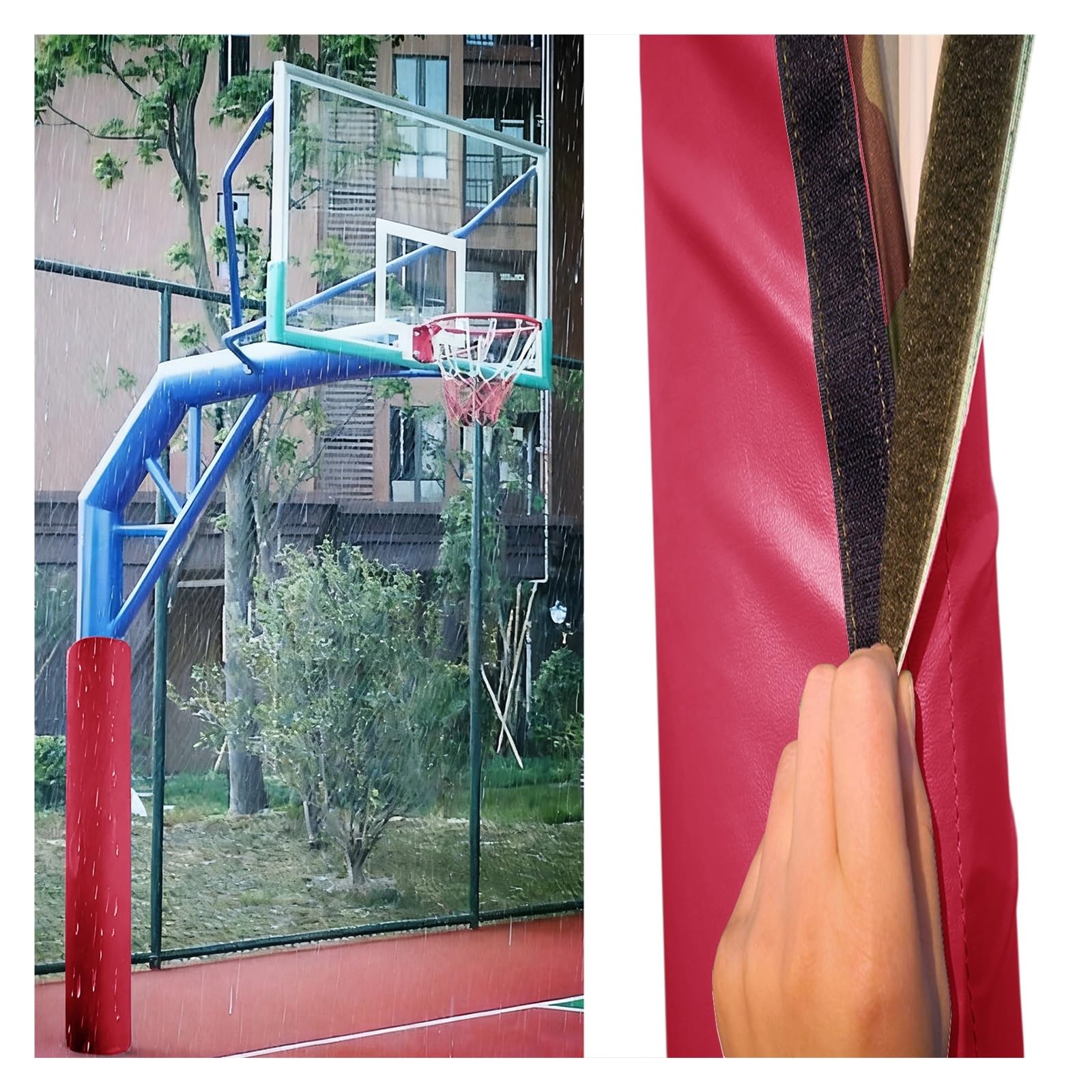 Imbottitura spessa in schiuma per bastoni da basket, protezione durevole contro gli urti per sport all'aria aperta, protezione di sicurezza resistente alle intemperie per bastoncini da basket