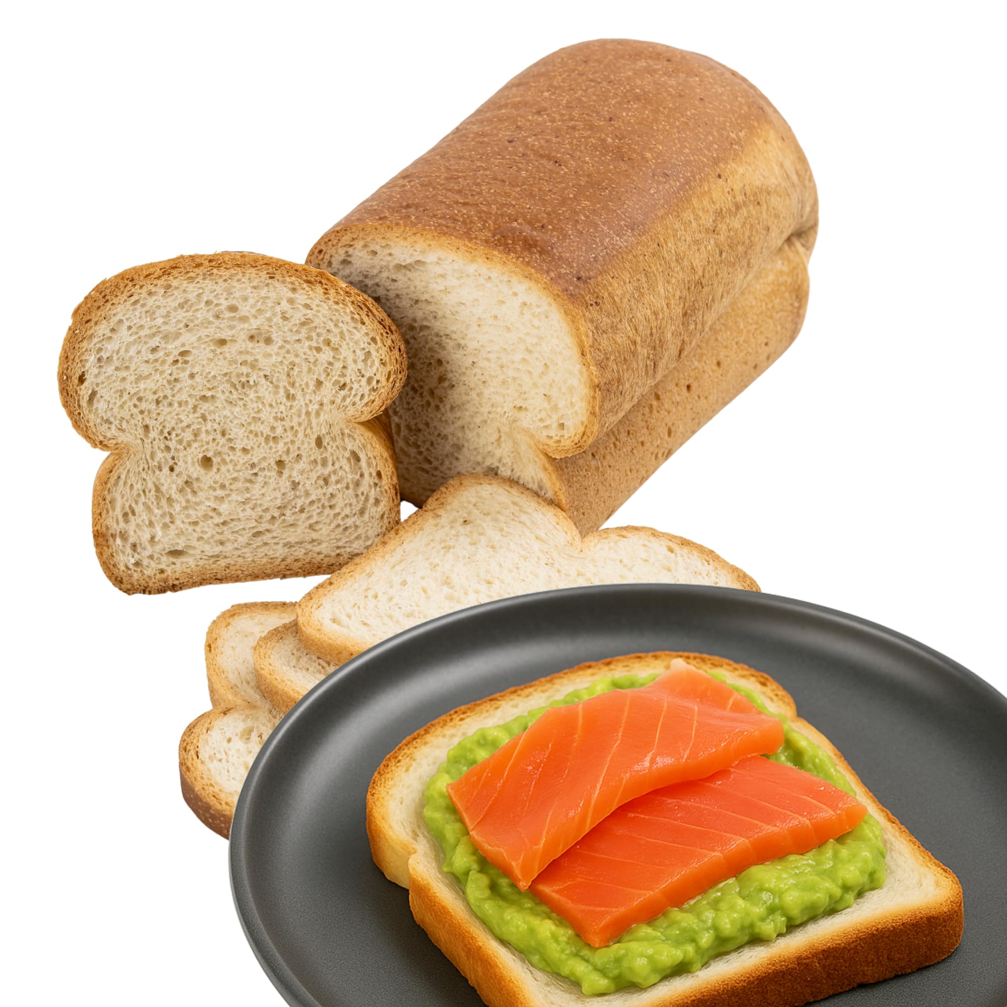 SOKETO - Pan Bauletto Keto Low Carb 12g Proteine 4.8g Carb per 100g Pan Proteico 28g Fibre Olio Cocco - Bajo IG per Diabéticos Tipo Sandwich - 2x 250g