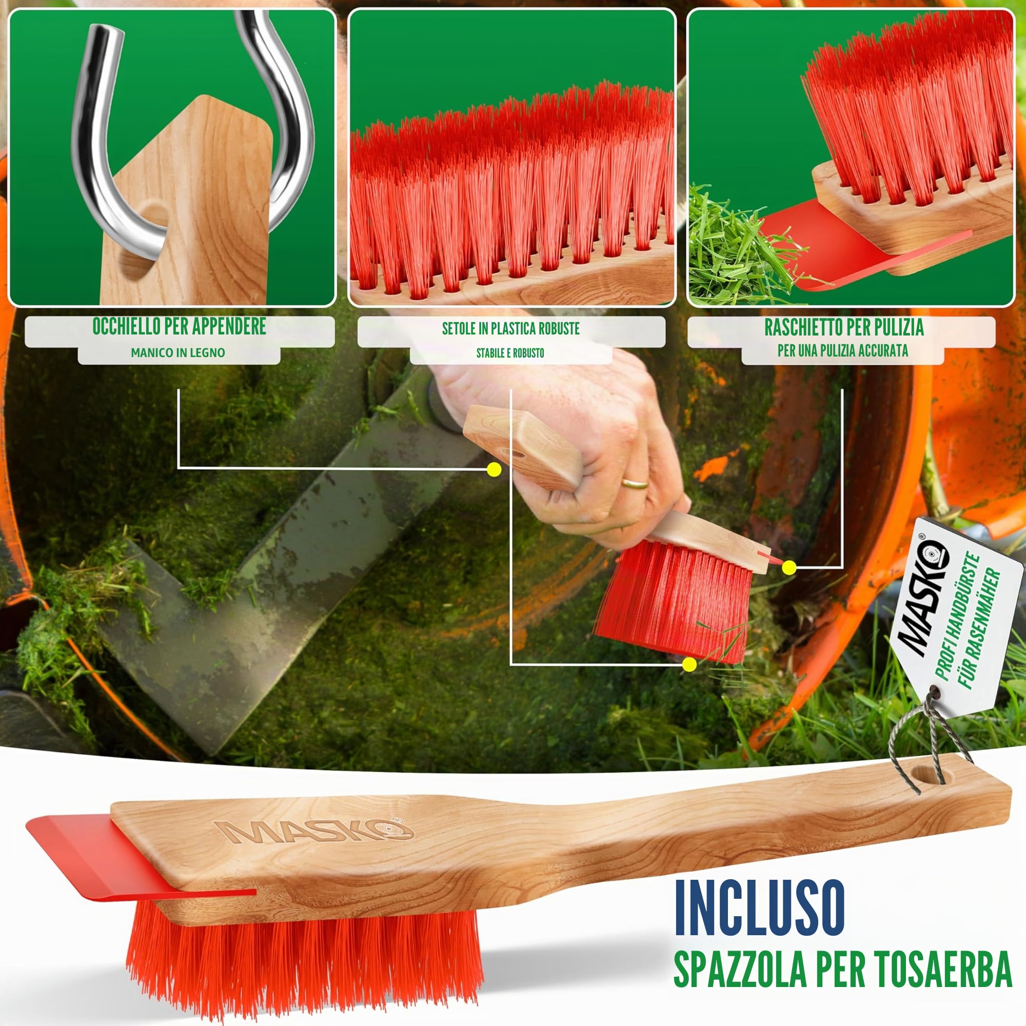 MASKO® Motozappa elettrica 1500W | larghezza di lavoro 40 cm - profondità di lavoro 20 cm | zappatrice per terreno | fresatrice agricola - coltivatore - fresa da giardino | zappatrice elettrica