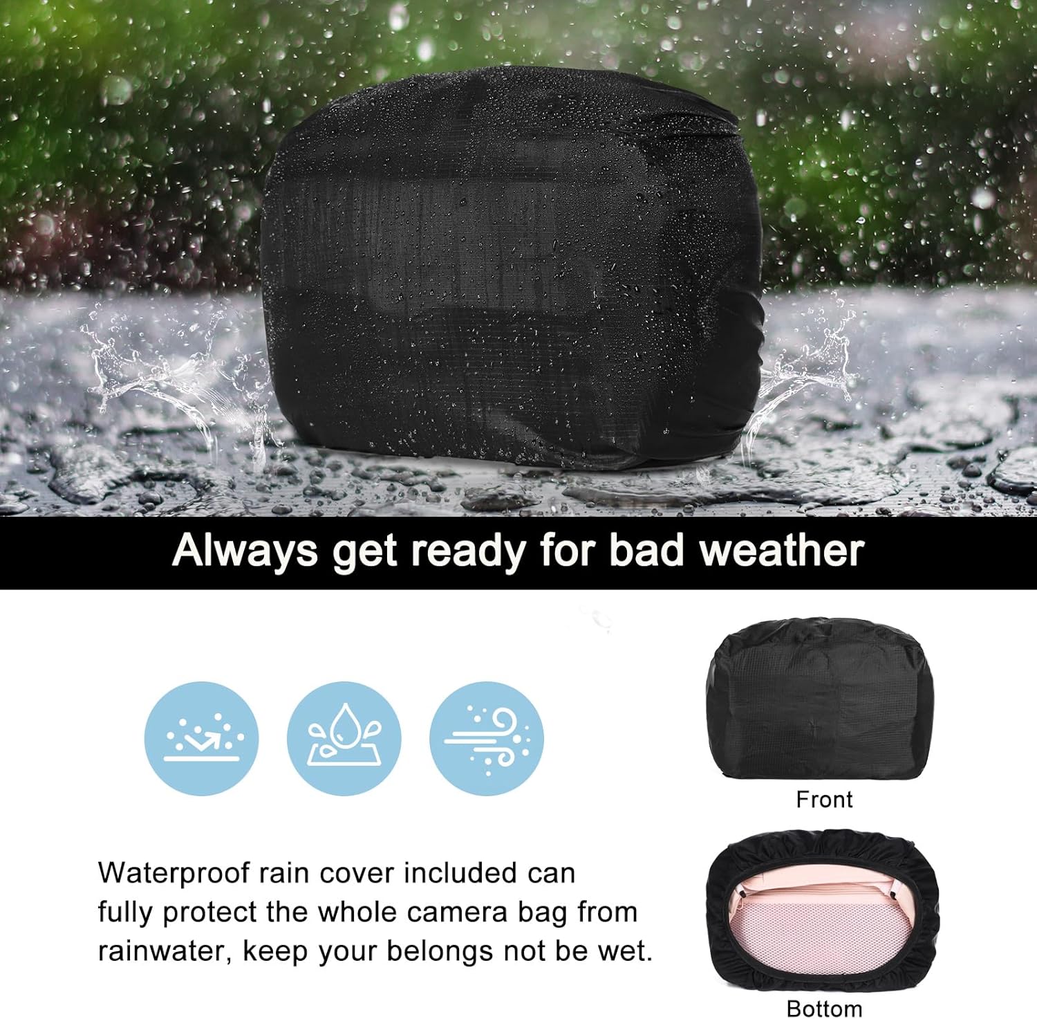 MOSISO Camera Shoulder Bag Case Crossbody Sling Purse, DSLR/SLR/Mirrorless Compact Padded Photography Handbag with Rain Cover Compatible with Canon/Nikon/Sony Cameras and Lenses, Pink - Image 4