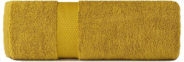 Sue Rossi 100% Egyptian Combed Cotton Bath Towels, Very Soft, Plush, fluffy & Absorbent, Quick Dry 600gsm Thick Bathroom, Shower or Guest Room, 70cm x 125cm. (Mustard Yellow, Cotton)