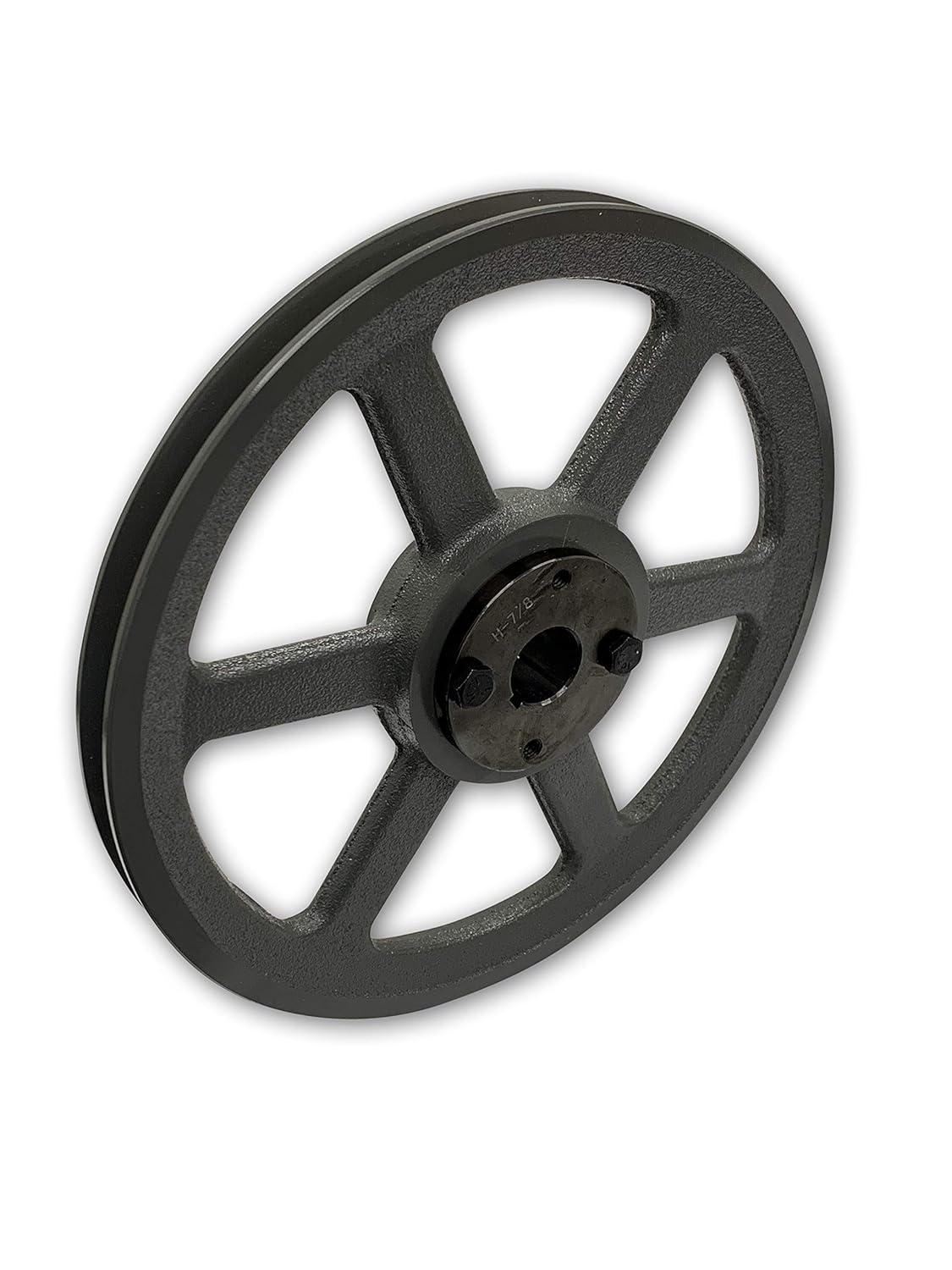 Single Groove 14.25" Cast Iron Electric Motor " H " Pulley/Sheave, Bushing Included, for 3/8" and 1/2" Top Width 3L/A/AK/4L/4LK Section V Belt, 1 Groove (1" Shaft / 1.00 Bore, AK144H)