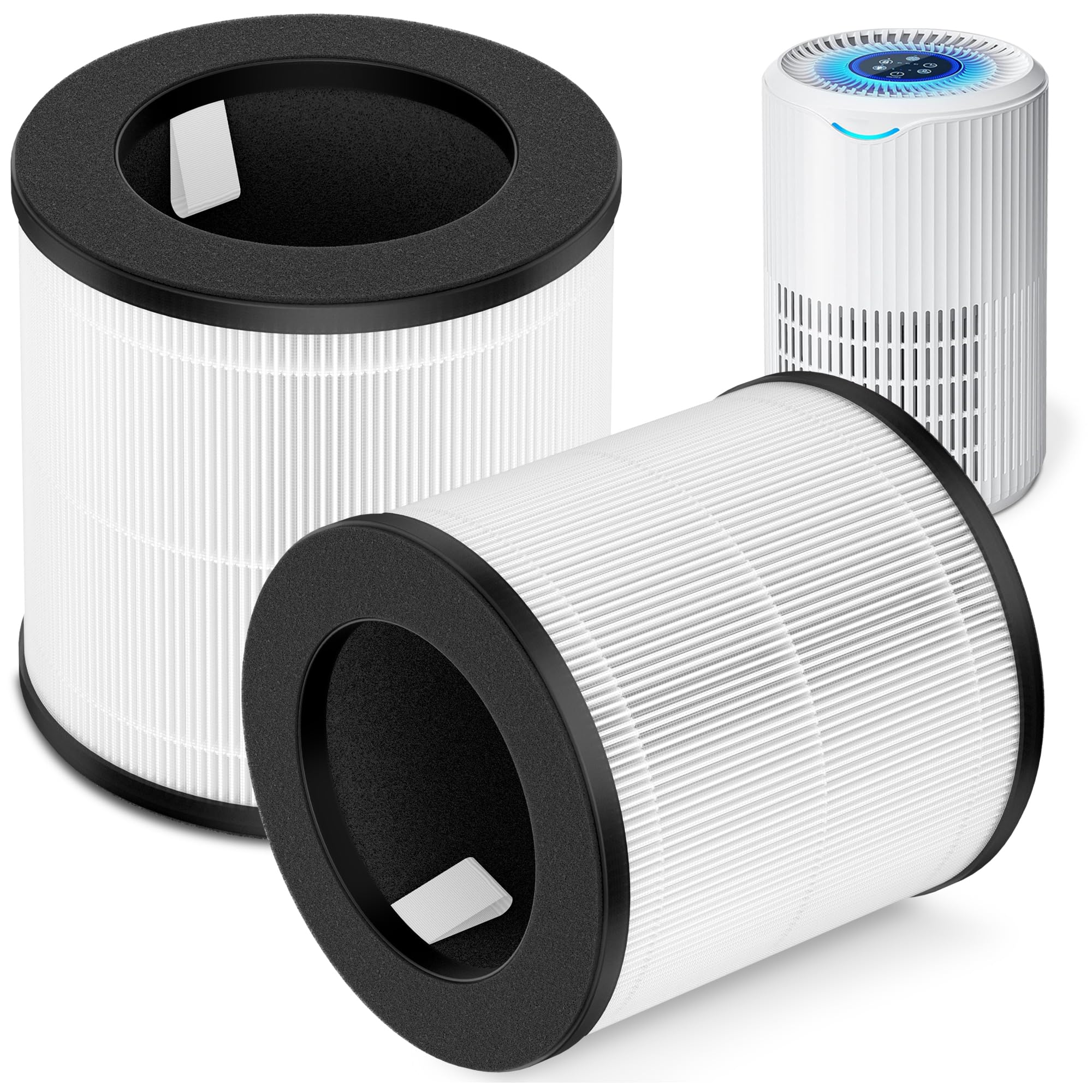 2 Packs D09 Replacement Filter Compatible with Tailulu D09 Air Cleaner Purifier for Home Large Room Up to 1345 Sq Ft, CADR 180m³/h+